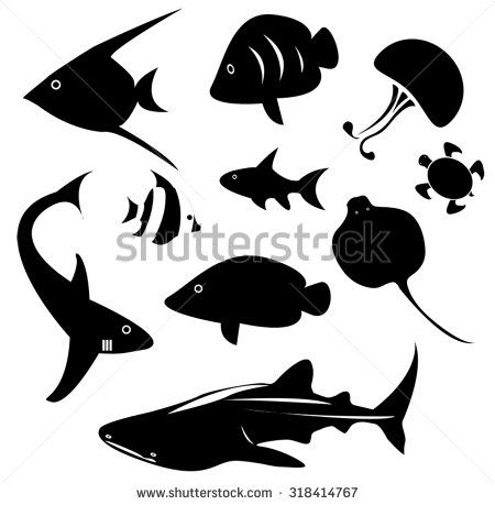 Silhouette Marine Animal And Reptile Such As Shark, Sea Turtle 450x459 Silhouette Marine Animal And Reptile Such As Shark, Sea Turtle