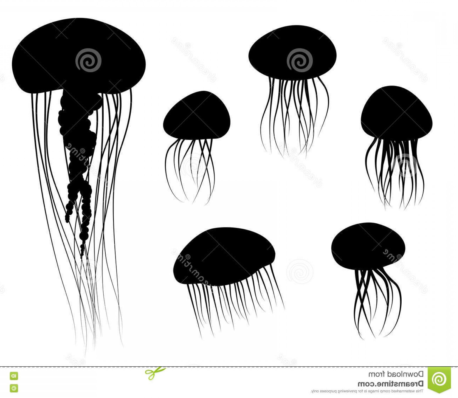 Stock Illustration Set Jellyfish Icons Silhouette Style Vector 1560x1356 Stock Illustration Set Jellyfish Icons Silhouette Style Vector