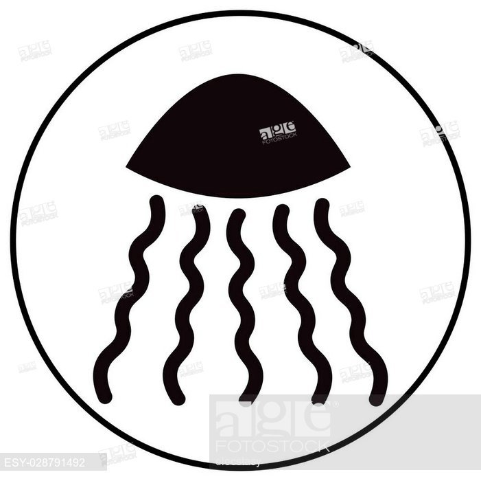 White Silhouette Of Jellyfish On Black Background Vector Stylized 701x700 White Silhouette Of Jellyfish On Black Background Vector Stylized