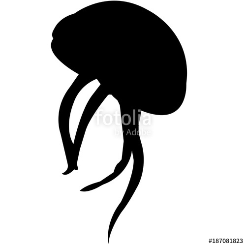 Jellyfish Silhouette Vector at Vectorified.com | Collection of
