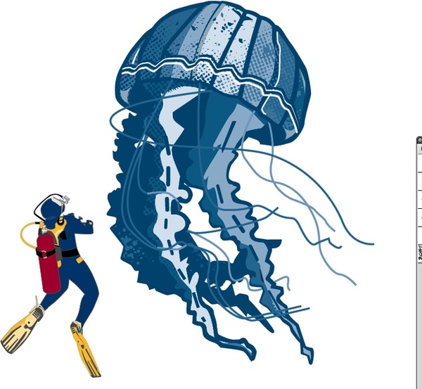 600x553 Jellyfish Vector Free Vector In Adobe Illustrator