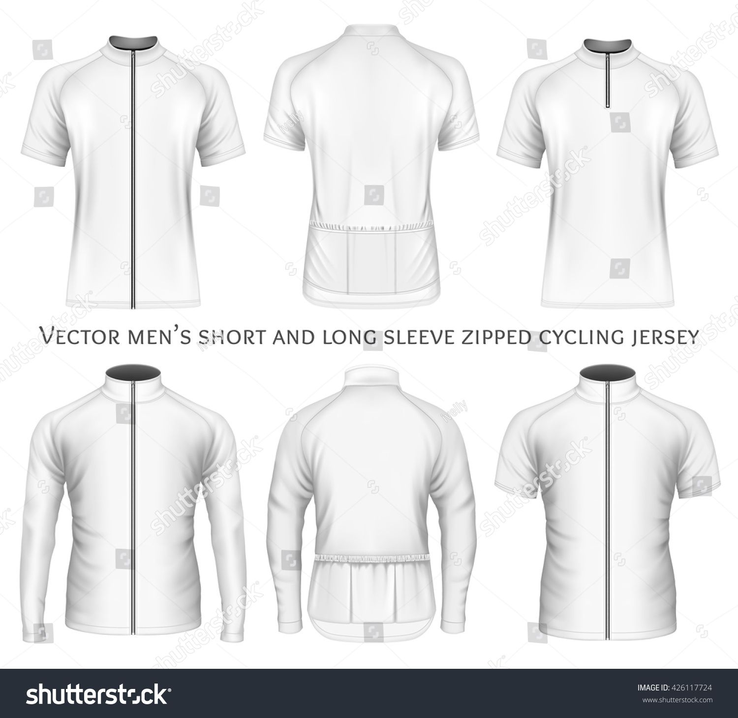 1500x1459 Men's Short And Long Sleeve Zipped Cycling Jersey Fully Editable