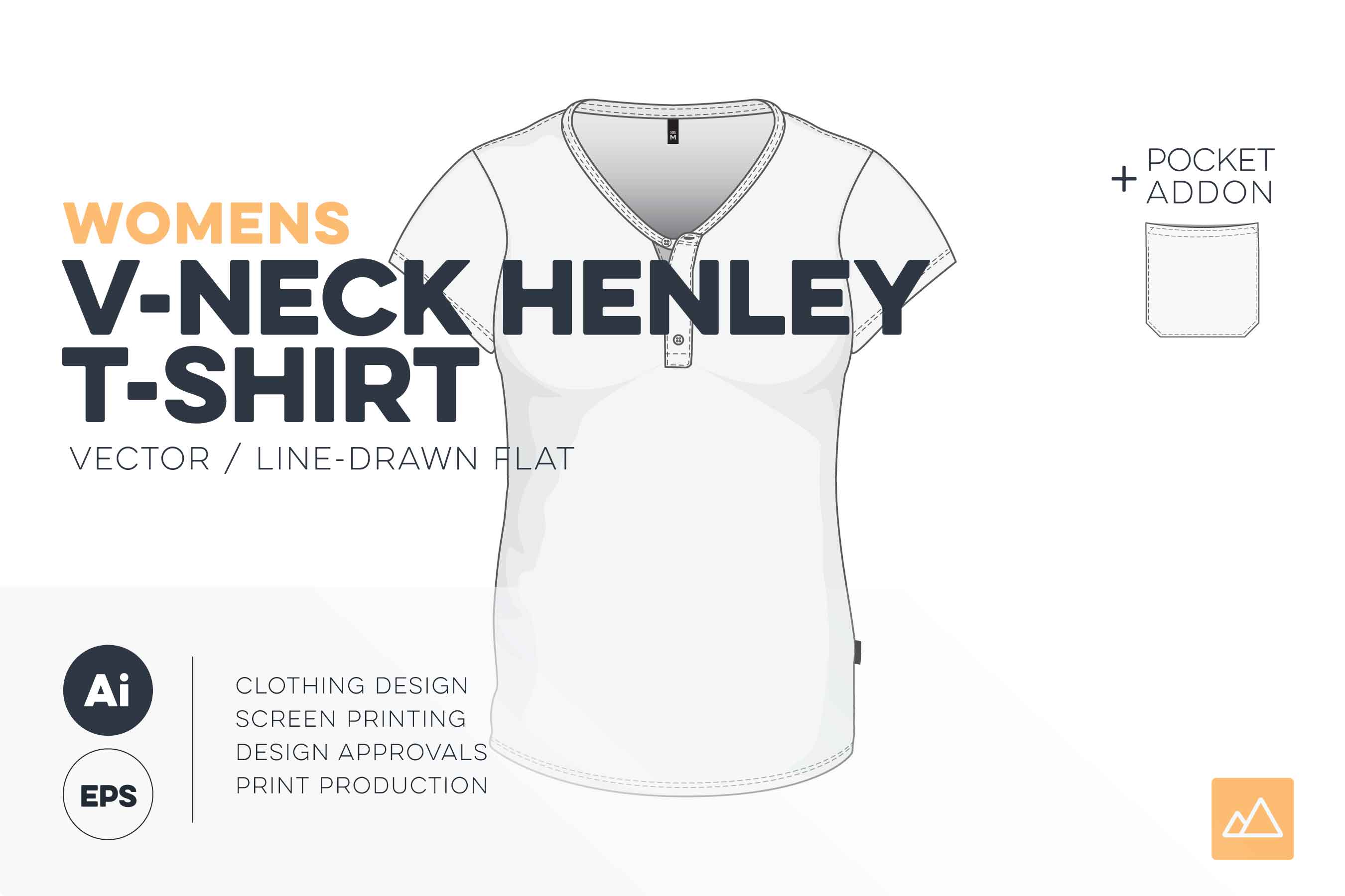 2700x1800 Womens V Neck Henley T Shirt Template