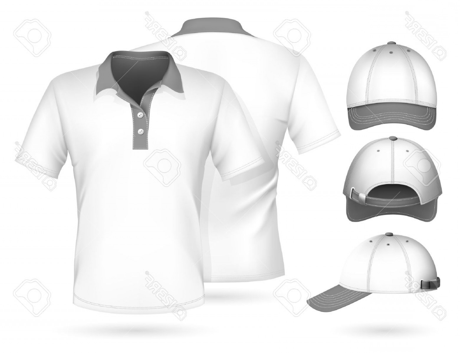 Photovector Men Polo Shirt Design Template And Baseball Cap 1560x1196 Photovector Men Polo Shirt Design Template And Baseball Cap