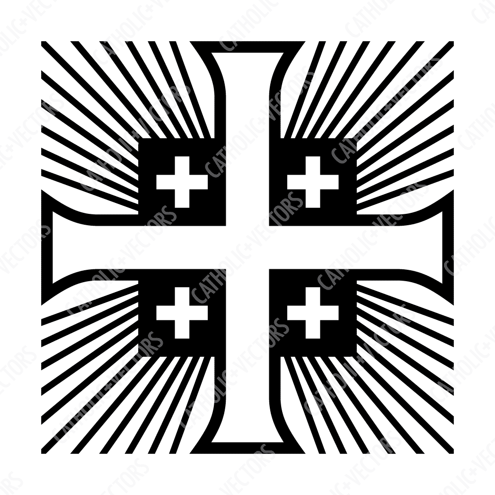 1000x1000 Jerusalem Cross Catholic Vectors