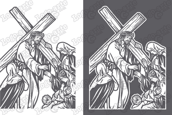 560x375 Station Of Scriptural Way Of The Cross, Vector For Cutting