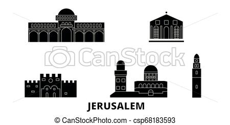 450x244 Israel, Jerusalem Flat Travel Skyline Set Israel, Jerusalem