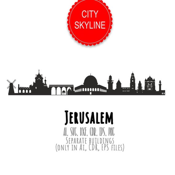 570x570 Jerusalem Israel City Vector Skyline Jerusalem Etsy