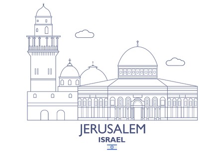 450x318 Jerusalem Linear City Skyline In Israel Vector Illustration