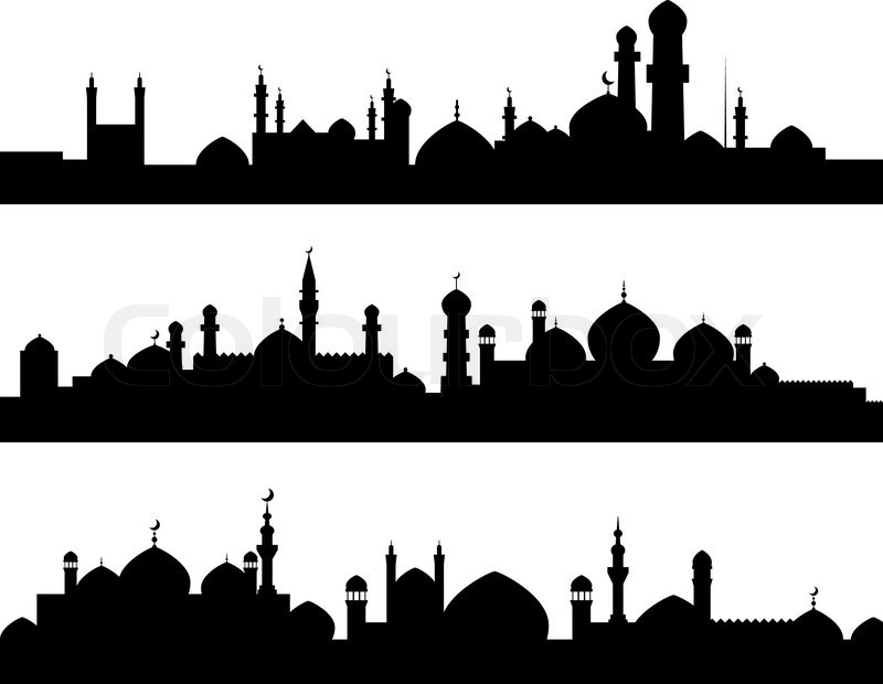 800x620 Muslim Cities Silhouettes Stock Vector Colourbox