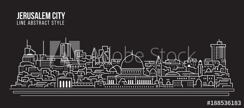 500x222 Cityscape Building Line Art Vector Illustration Design