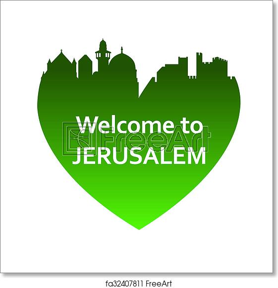 561x581 Free Art Print Of Jerusalemw Vector Illustration Of Jerusalem