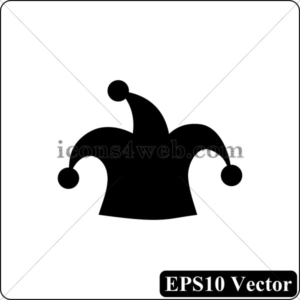 600x600 Jester Hat Black Icon Vector