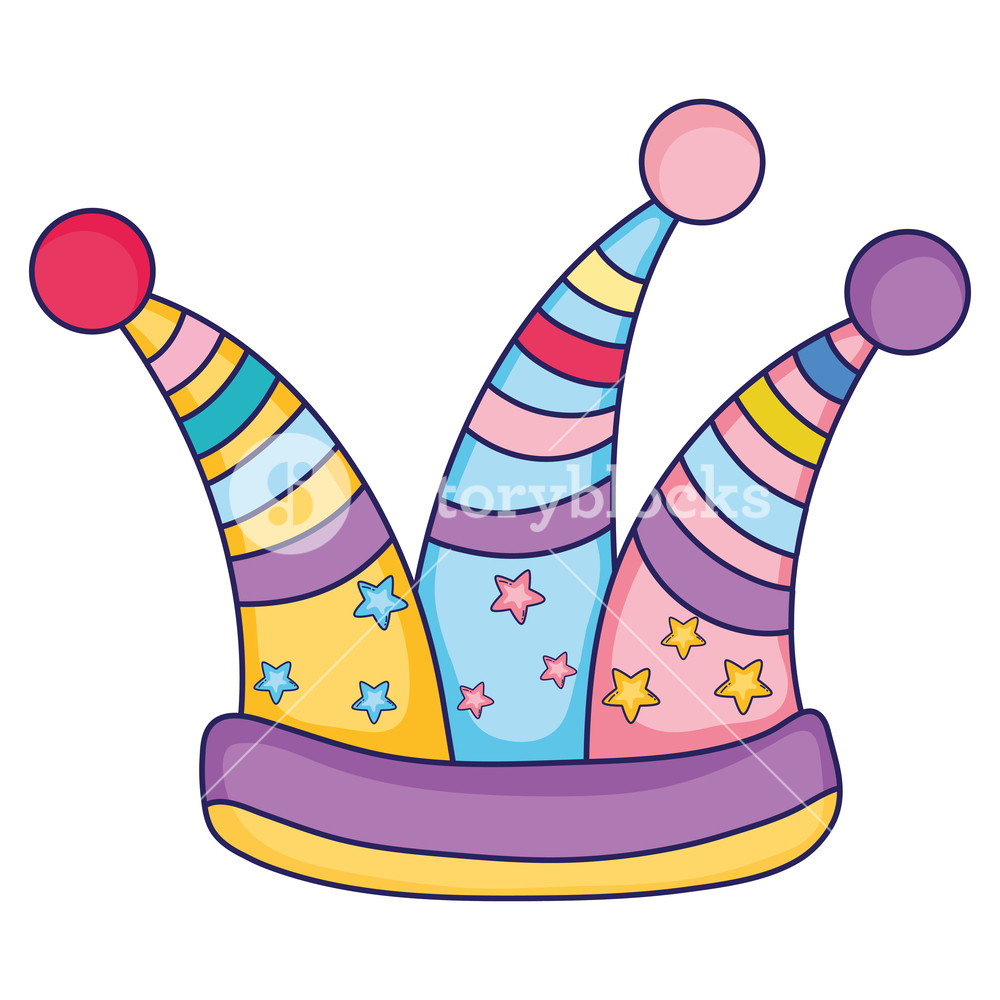 1000x1000 Jester Hat Cartoon Vector Illustration Graphic Design Royalty Free
