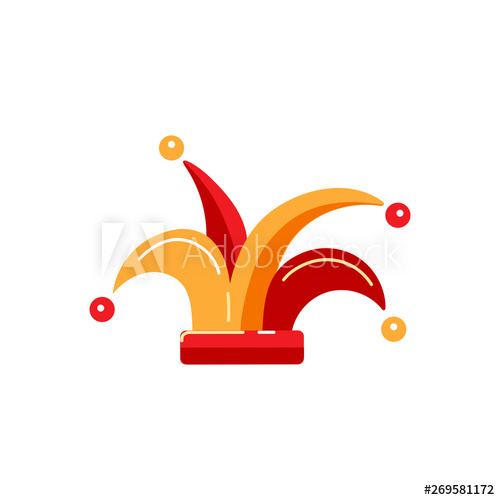 500x500 Jester Hat Vector Illustration Isolated On White Background Flat