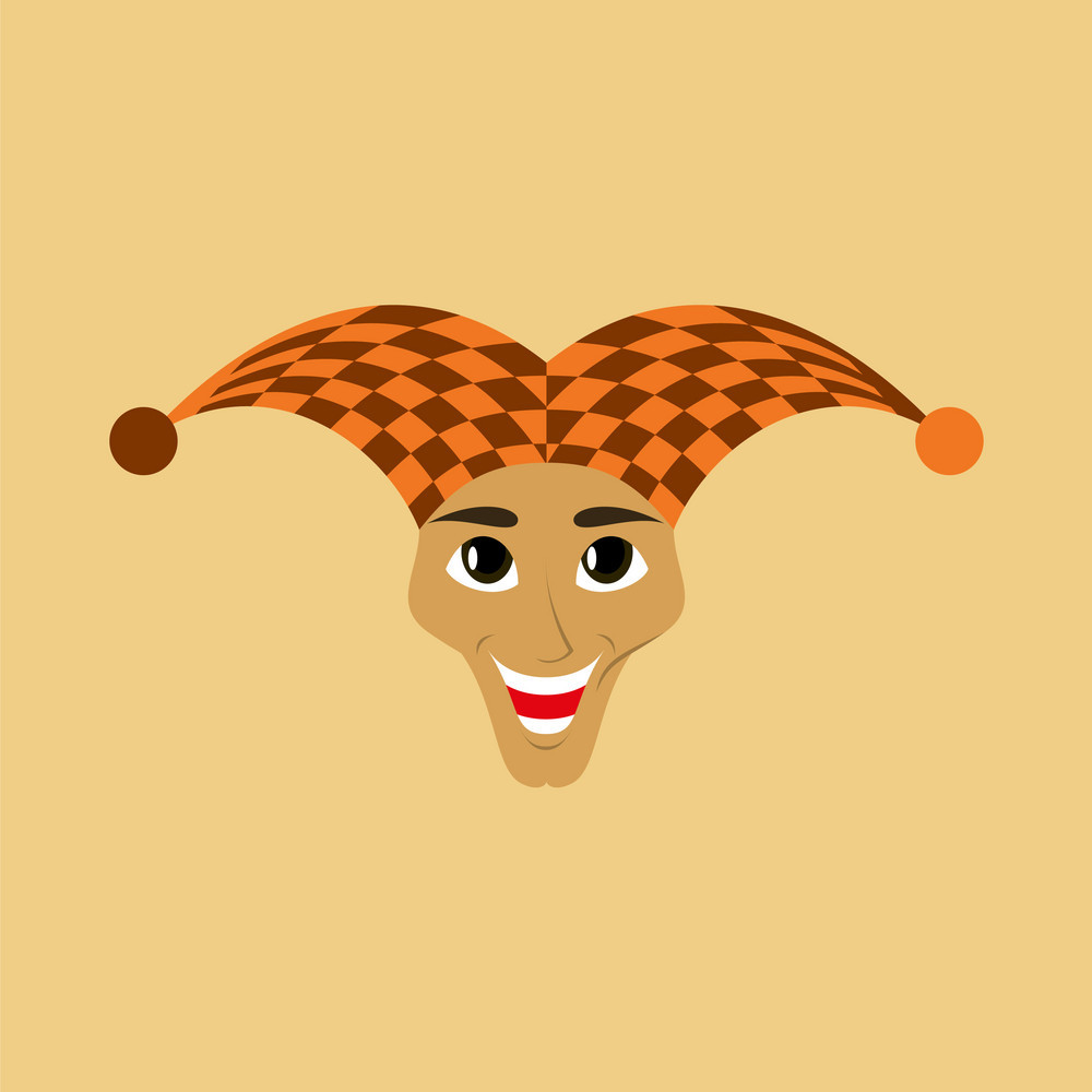 1000x1000 Flat Icon On Theme Humor Jester Vector Free