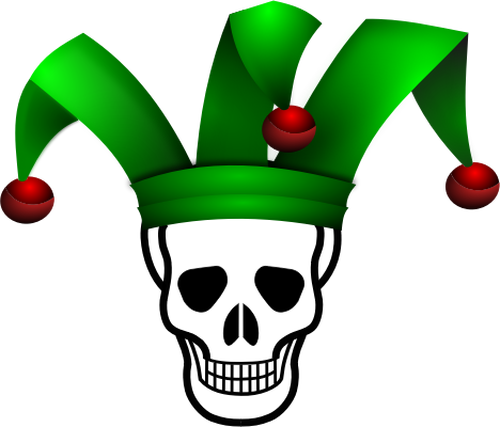500x427 Skull Jester Vector Image