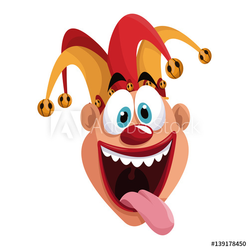 500x500 April Fools Day Funny Jester Vector Illustration