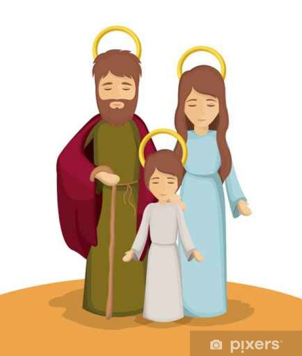 593x700 Mary Joseph And Jesus Cartoon Icon Holy Family And Merry