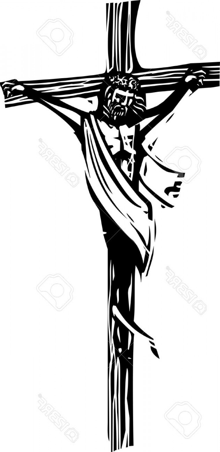 759x1560 Photostock Vector Woodcut Style Expressionist Image Of Jesus