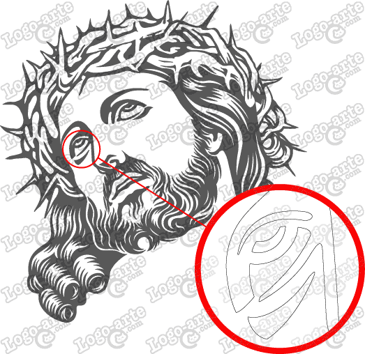 Jesus Christ With Crown Of Thorns Vector For Cutting Plotter 523x508 Jesus Christ With Crown Of Thorns Vector For Cutting Plotter