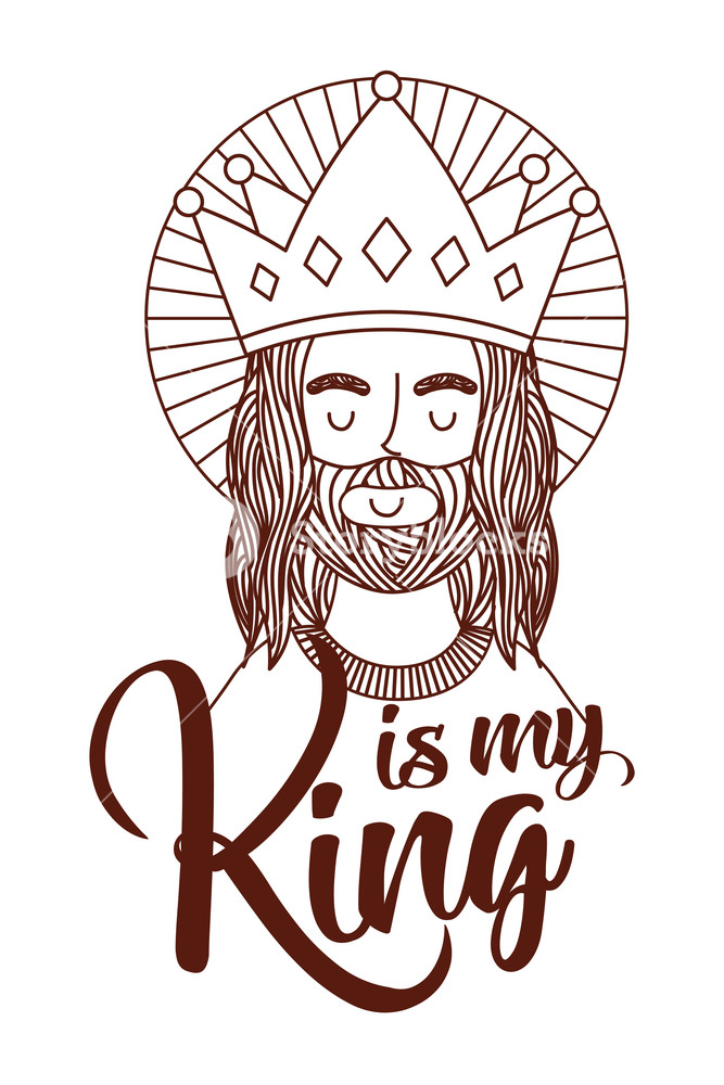 Jesus Is My King Engraving Character With Crown Vector 667x1000 Jesus Is My King Engraving Character With Crown Vector