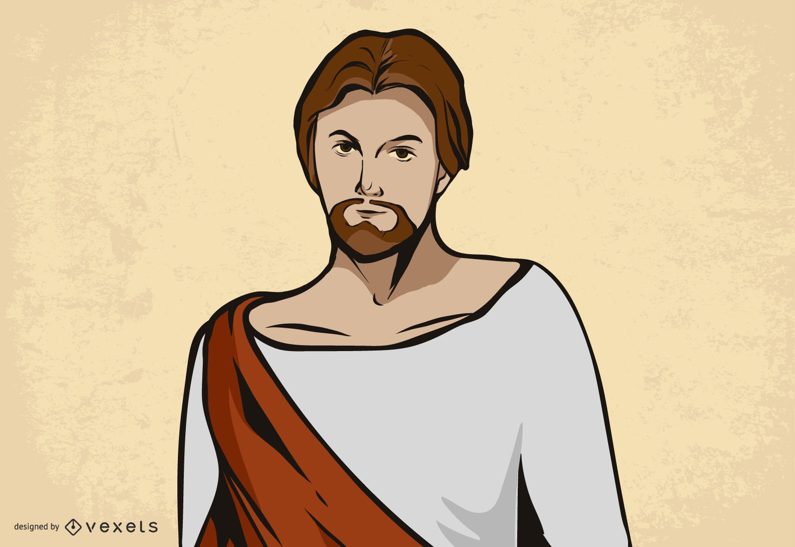 1600x1100 Jesus Christ Face Vector Image
