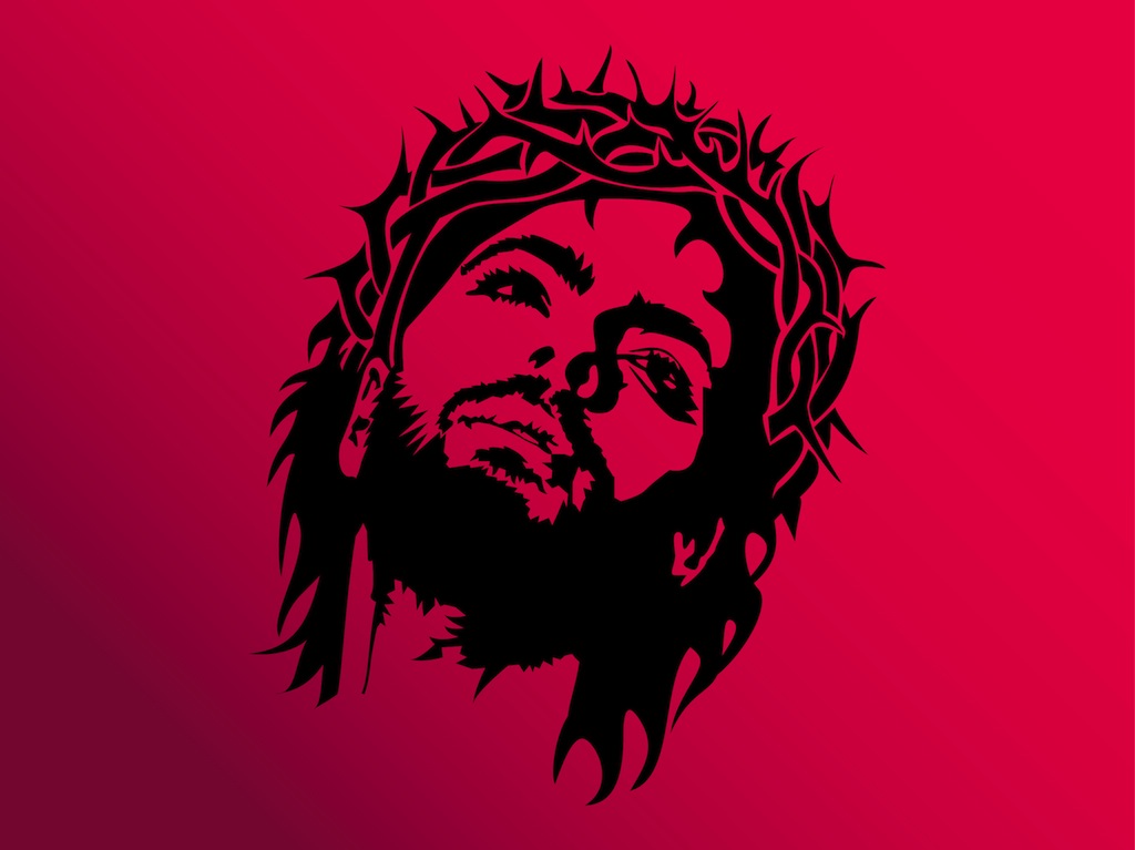 1024x767 Jesus Face Vector Vector Art Graphics