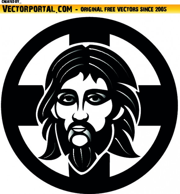 581x626 Orthodox Jesus Face Graphic In Circle Vector Free Download