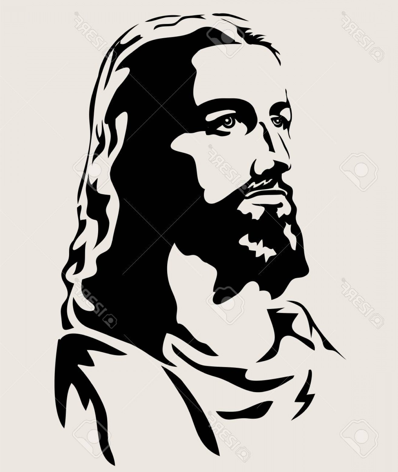 1314x1560 Photostock Vector Jesus Face Silhouette Art Vector Design