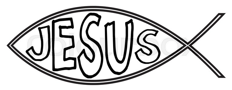 A Christian Fish Design With Jesus In Stock Vector Colourbox 800x311 A Christian Fish Design With Jesus In Stock Vector Colourbox