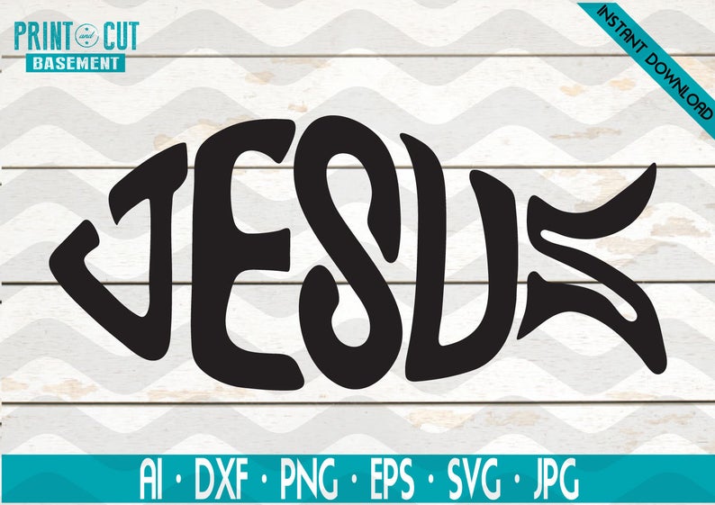 Jesus Fish Wording Christian Message Christian Jesus Love Etsy 794x561 Jesus Fish Wording Christian Message Christian Jesus Love Etsy