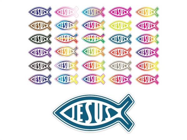 600x450 Jesus Fish Sticker Free Vector In Encapsulated Postscript