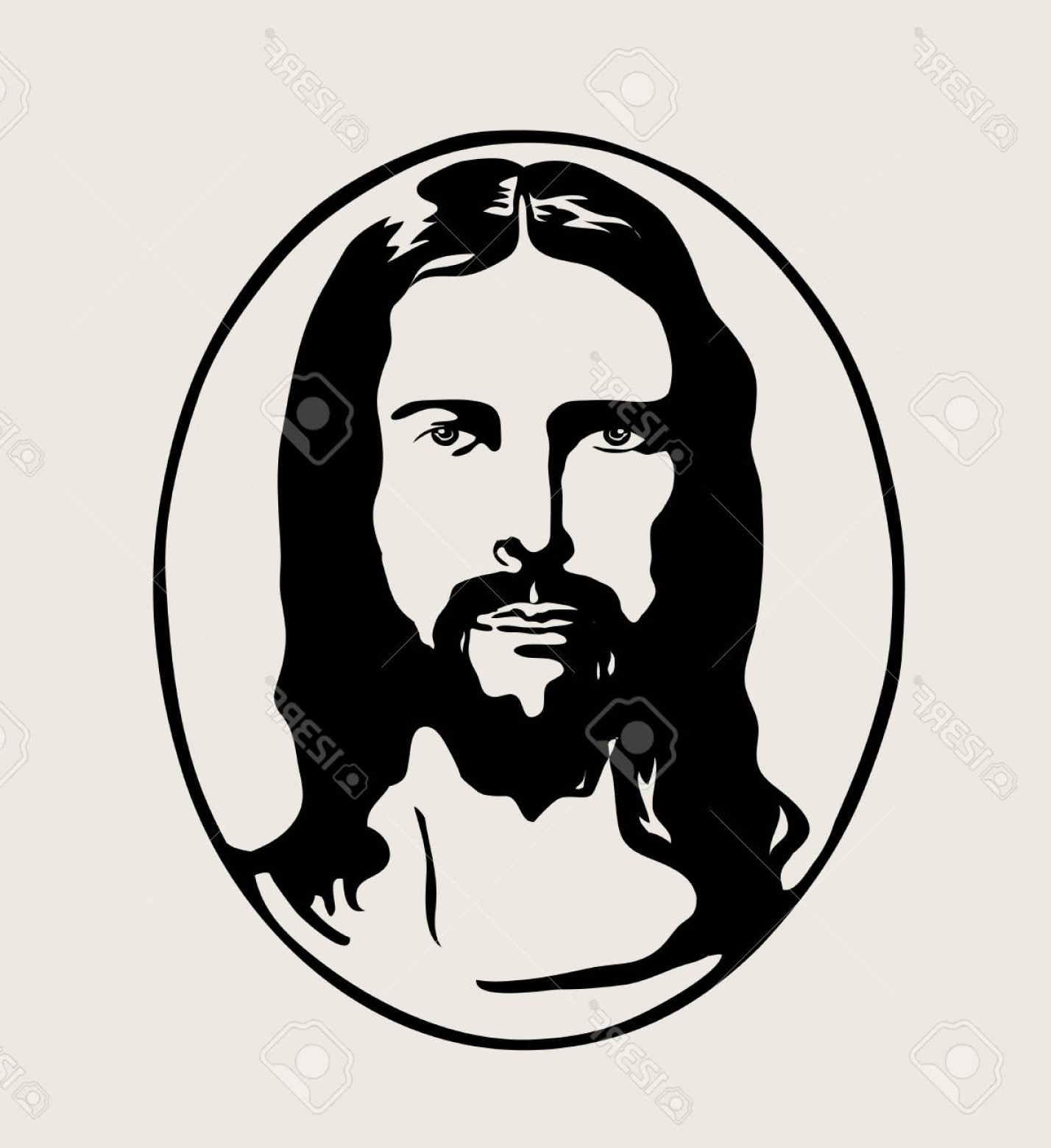 1428x1560 Jesus Face Vector Cultracing