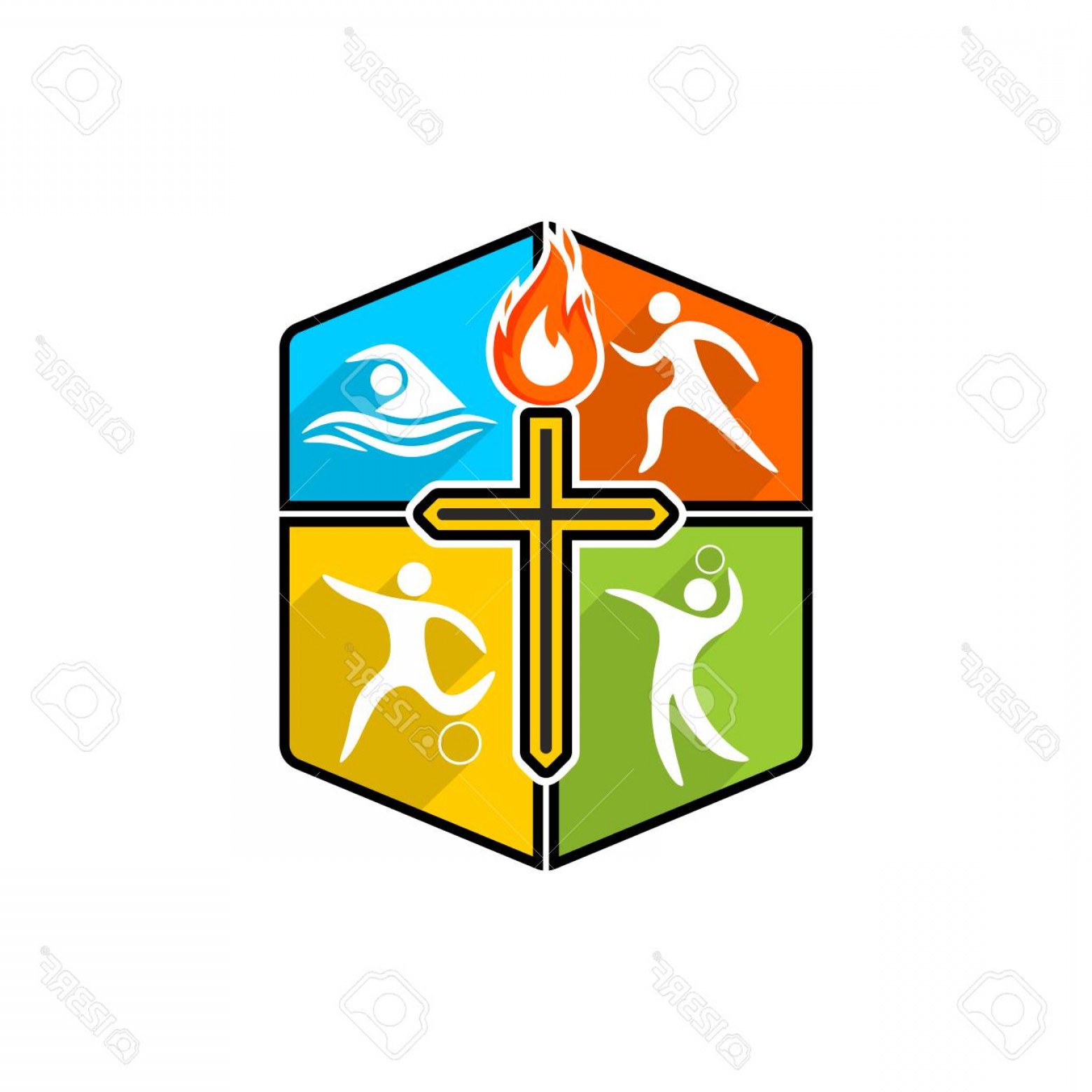 1560x1560 Photostock Vector Athletic Christian Logo Various Kinds Of Sports