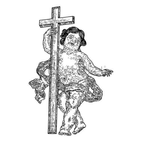 500x500 Baby Jesus Christ With Cross Christianity Symbol Of Jesus Christ