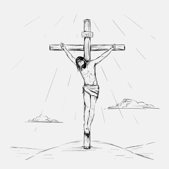 570x570 Jesus Hand Drawn Jesus, Jesus Cross, Hand Drawn Christ, Hand