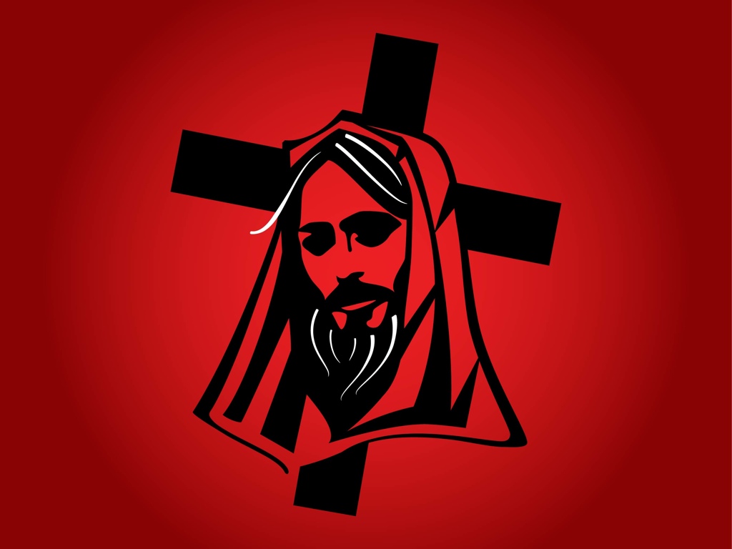 1024x768 Jesus With Cross Vector Vector Art Graphics