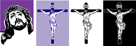 549x186 Vector Image Of Jesus On The Cross, For Cutting Plotter And Engraving