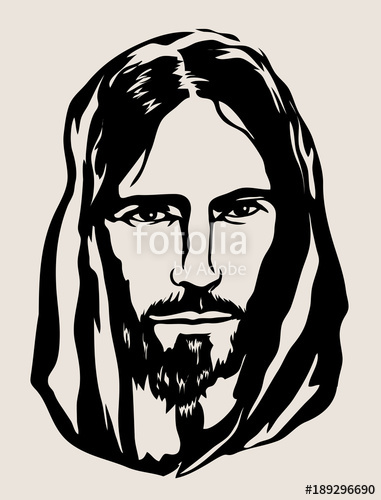 381x500 Jesus Face Silhouette, Art Vector Design Stock Image And Royalty