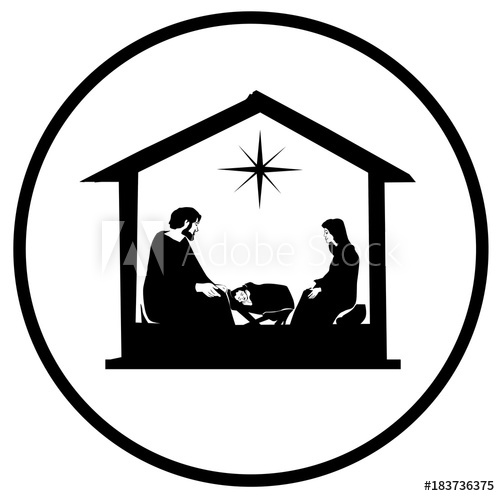 500x496 Christmas Christian Nativity Scene With Baby Jesus In The Manger