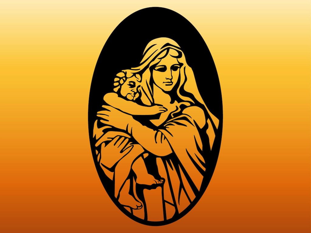 Mary And Jesus Vector Art Graphics 1024x768 Mary And Jesus Vector Art Graphics