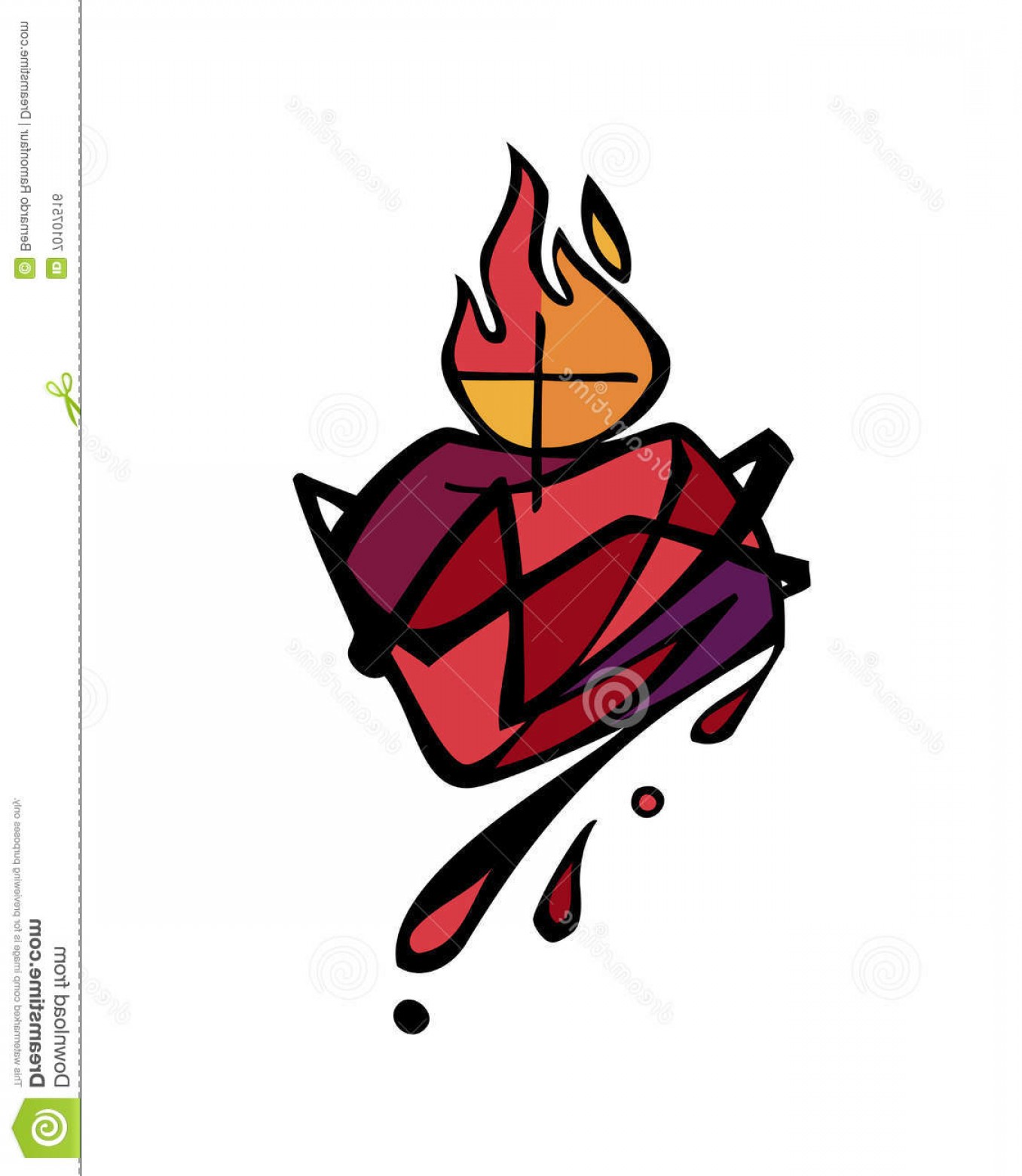 Stock Illustration Jesus Christ Sacred Heart Illustration Hand 1356x1560 Stock Illustration Jesus Christ Sacred Heart Illustration Hand