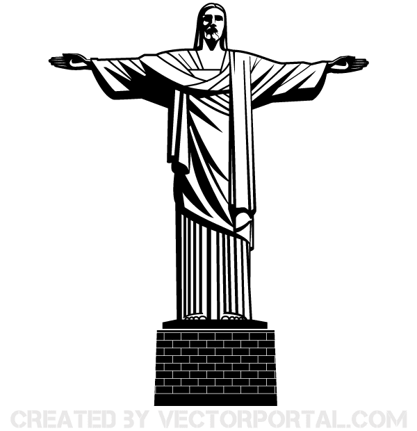 600x620 Jesus Christ Statue Vector Download Free Vector Art Free Vectors