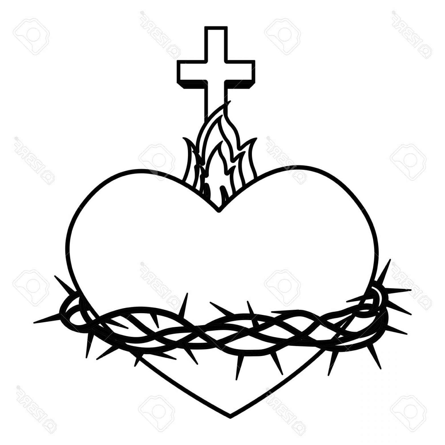 1560x1560 Photostock Vector Sacred Heart Of Jesus Vector Illustration Design