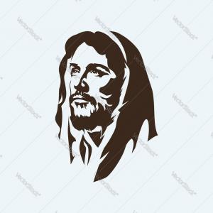 300x300 Top Face Of The Lord Jesus Christ Vector Free Studiogrfx