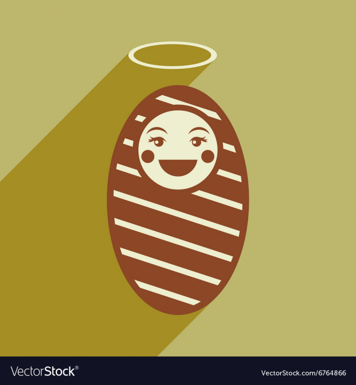 720x778 Flat Icon With Long Shadow Newborn Jesus Vector Image