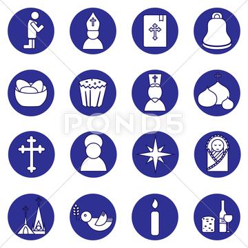 360x360 Jesus Christ,vector Icons Set Stock Images