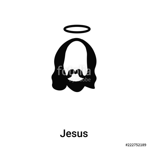 500x500 Jesus Icon Vector Isolated On White Background, Logo Concept