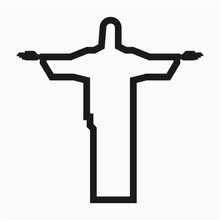 450x450 Outline Jesus Statue In Rio De Janeiro Brazil Pixel Perfect Vector